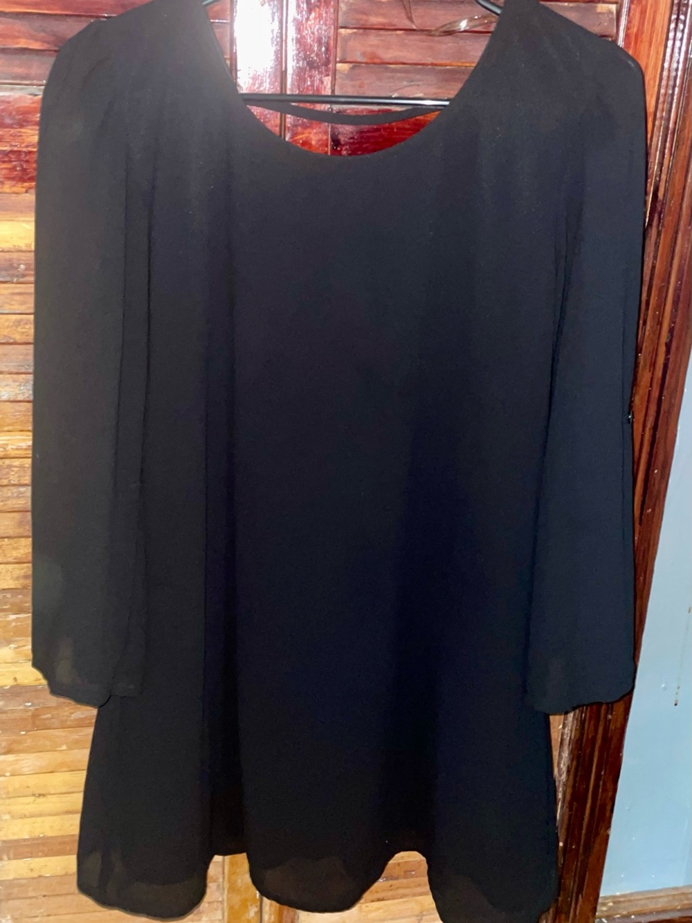 Speechless Black Long Sleeve Chiffon Blouse